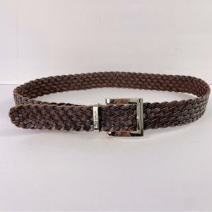 Michael‎ Kors Brown Leather Braided Belt